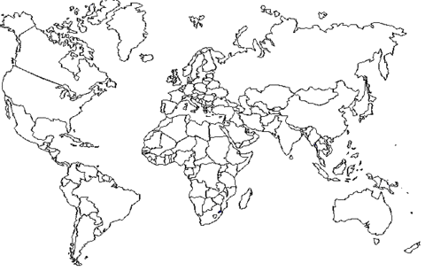 World map with boundaries coloring page free printable coloring pages