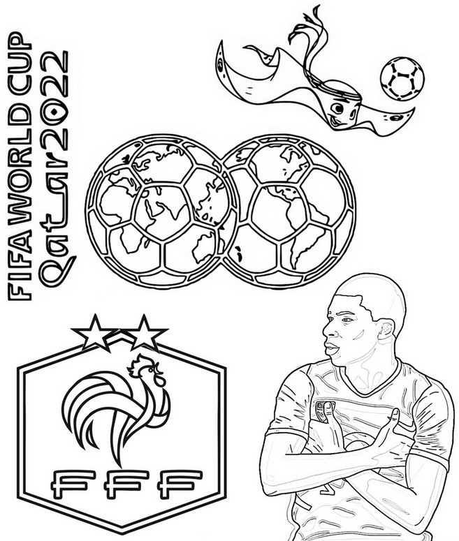 Coloring page fifa world cup france mbappe