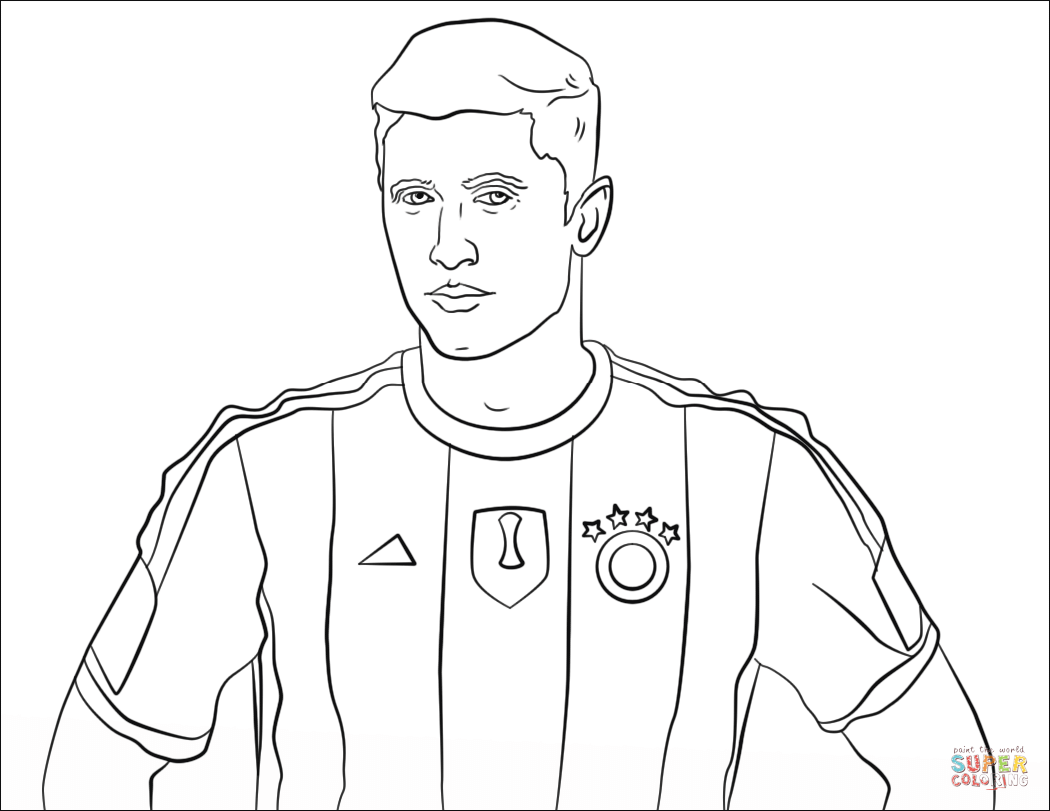Robert lewandowski coloring page free printable coloring pages