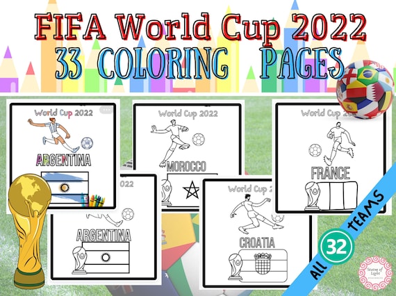 Fifa world cup coloring pagesworld cup coloring book with country flags world cup soccer playersprintable kids coloring book instant download