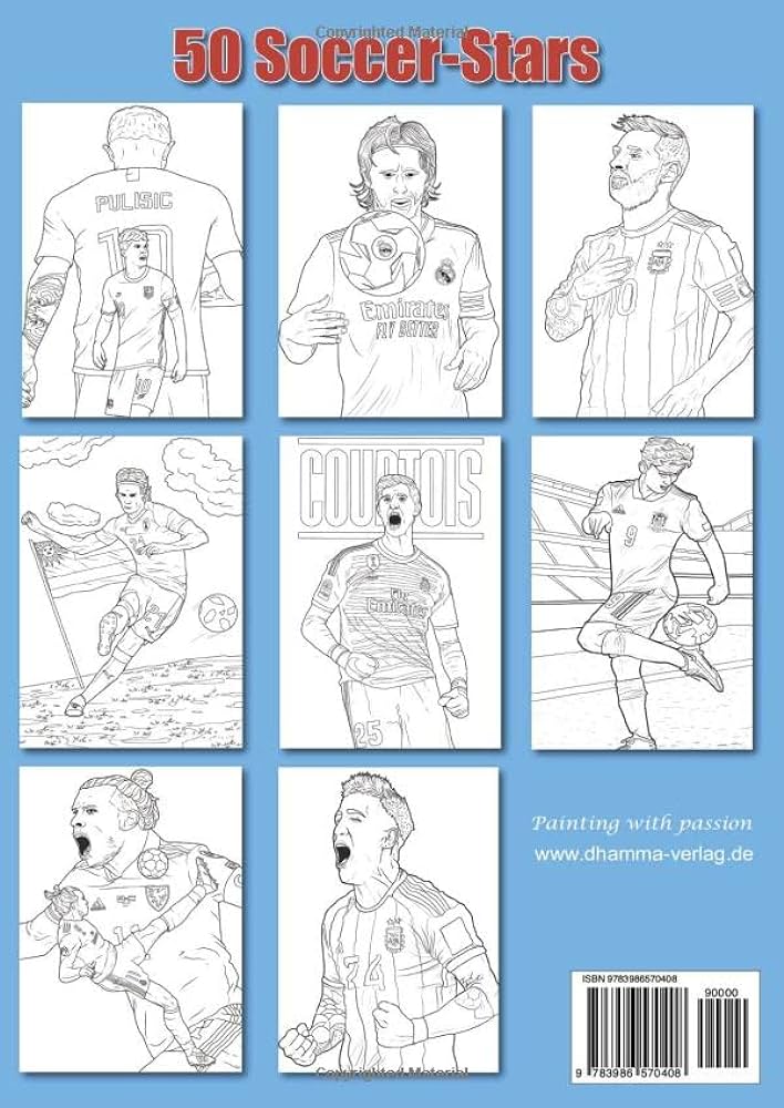 Soccer coloring book for kids aged