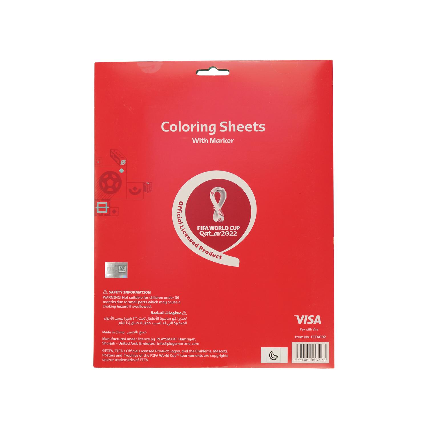 Buy fifa world cup qatar football coloring sheets with markers online in dubai the uaetoys r us
