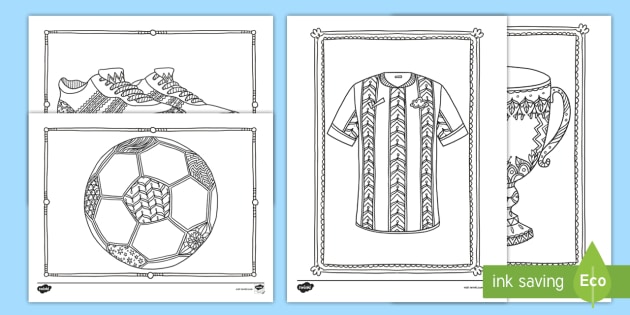 Soccer mindfulness coloring sheets