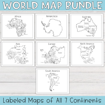 World map worksheets and coloring pages continents and oceans