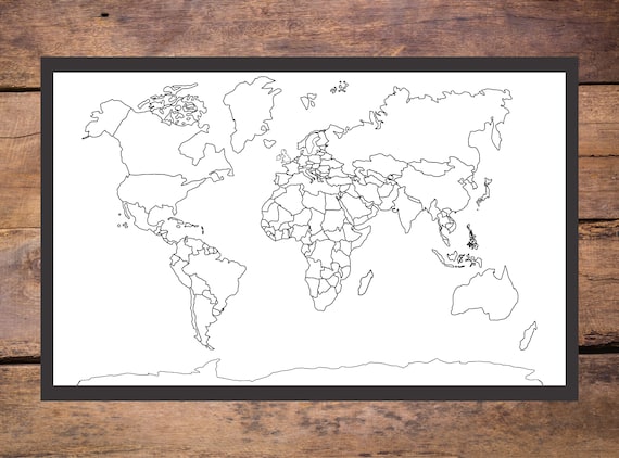 World map giant coloring pages bundle countries of the world continents work sheet africa map asia map australia map south america instant download