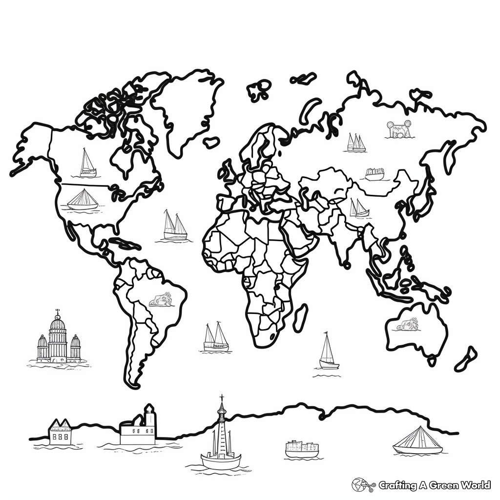 World map coloring pages