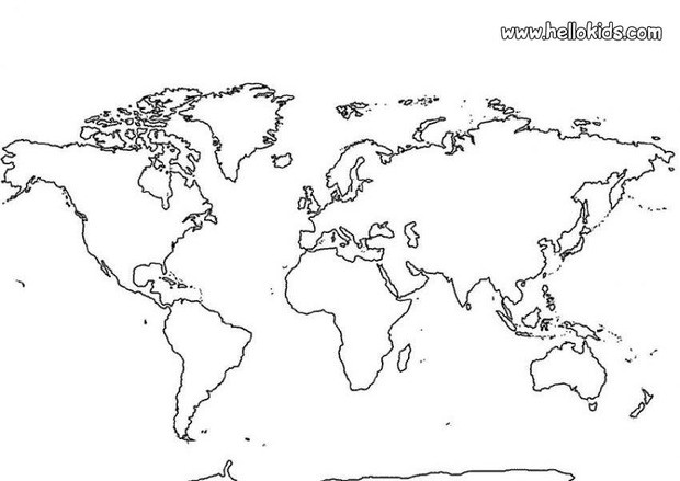 World map coloring pages