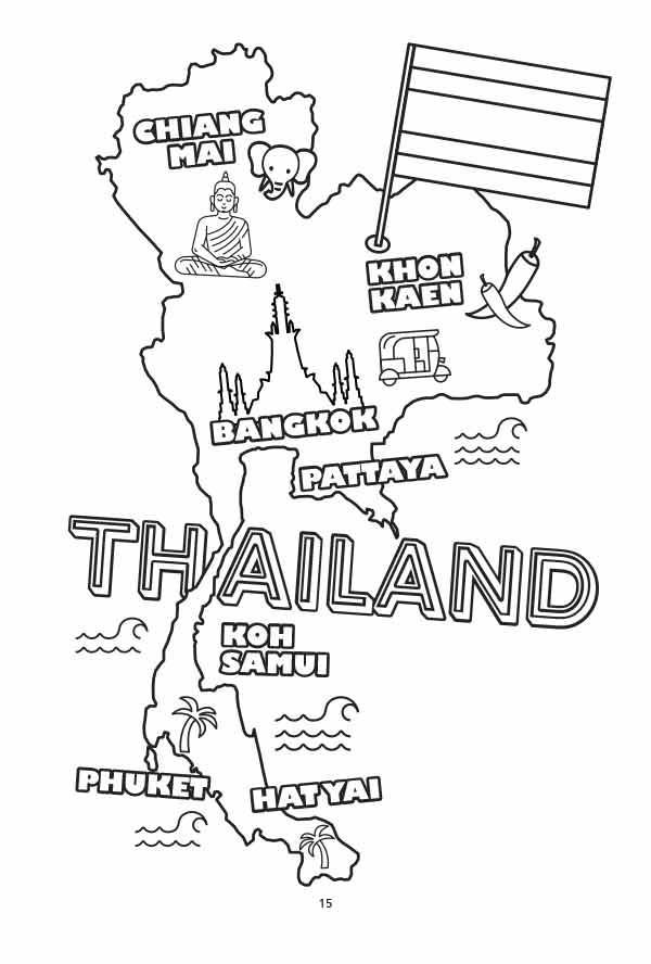 World map coloring book for kids