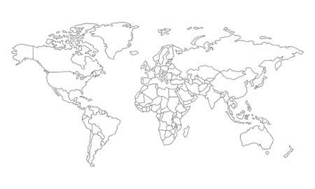 Free world map coloring page photos and vectors
