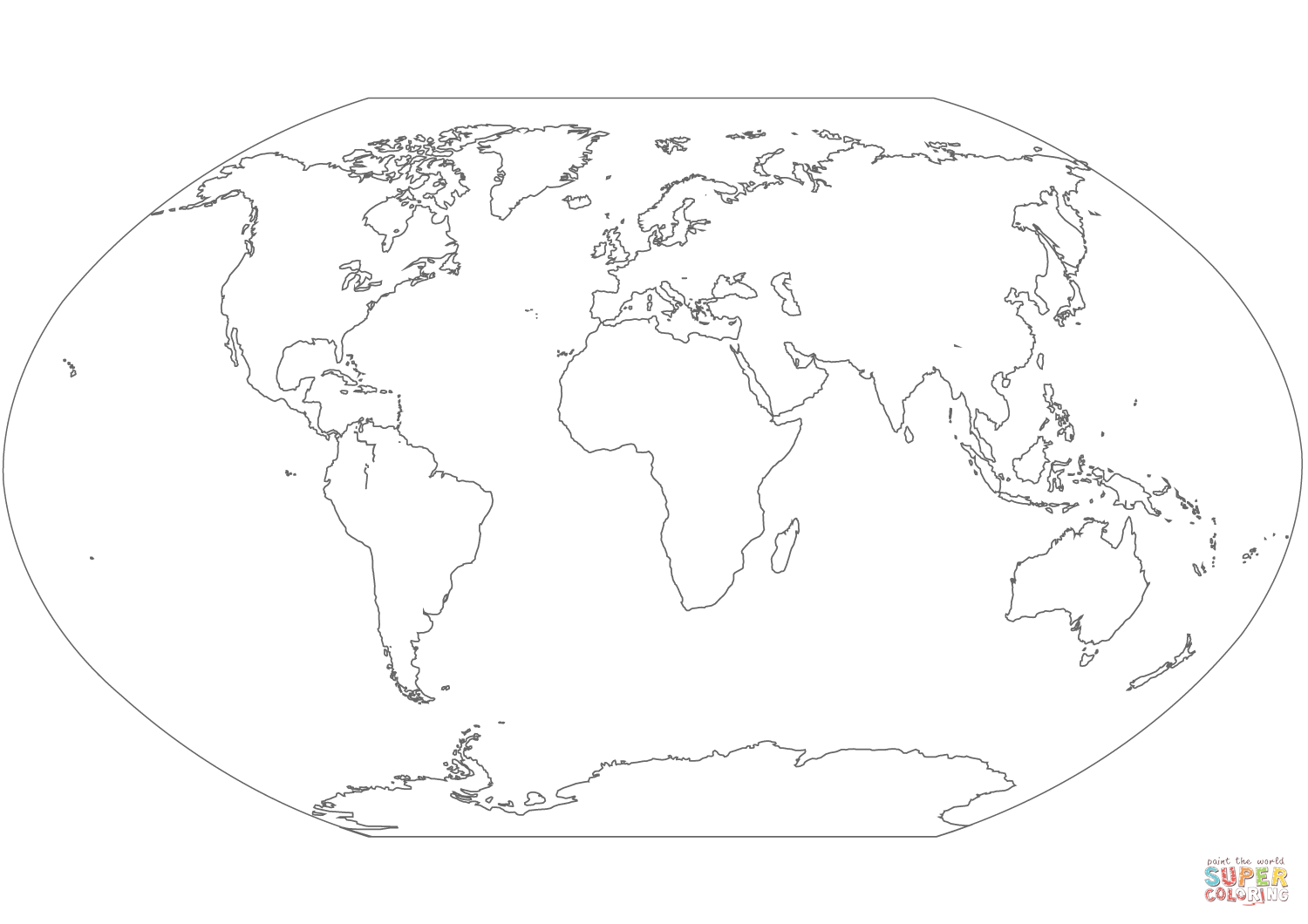 World map coloring page free printable coloring pages