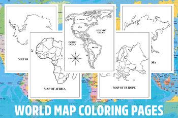 World map coloring pages for kids girls boys teens birthday school activity