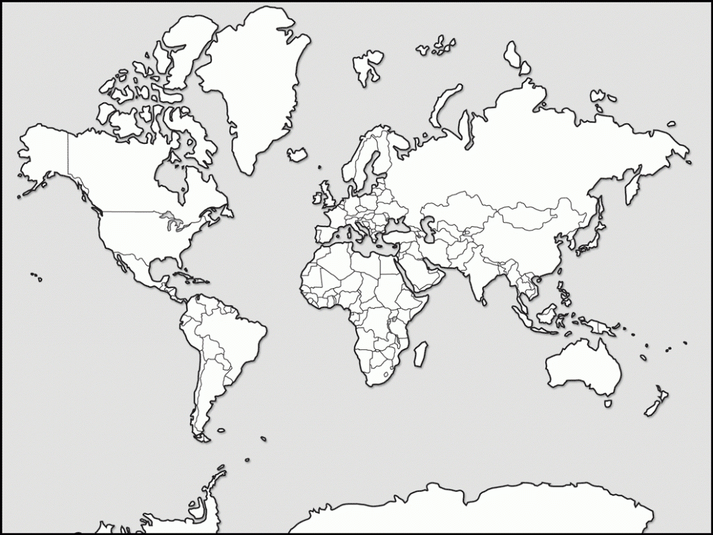 World map outline detailed