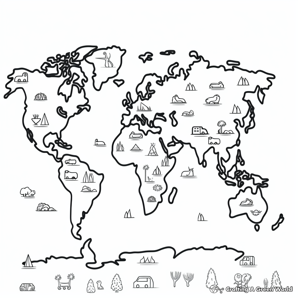 World map coloring pages