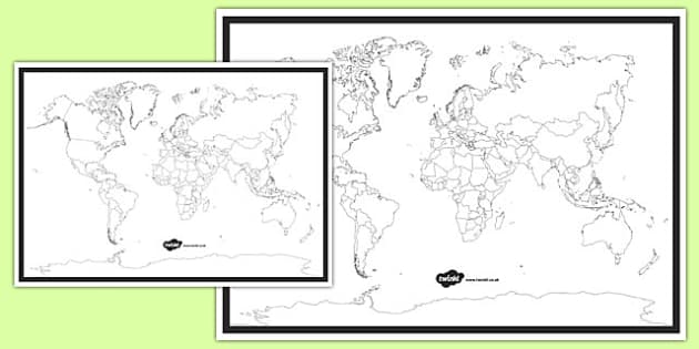 Printable blank world map for kids geography year