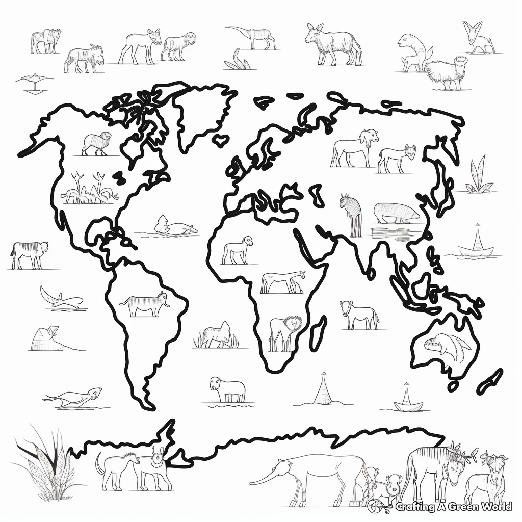 World map coloring pages