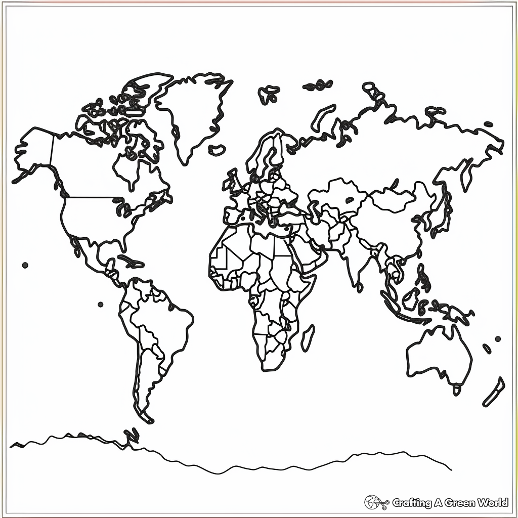 World map coloring pages