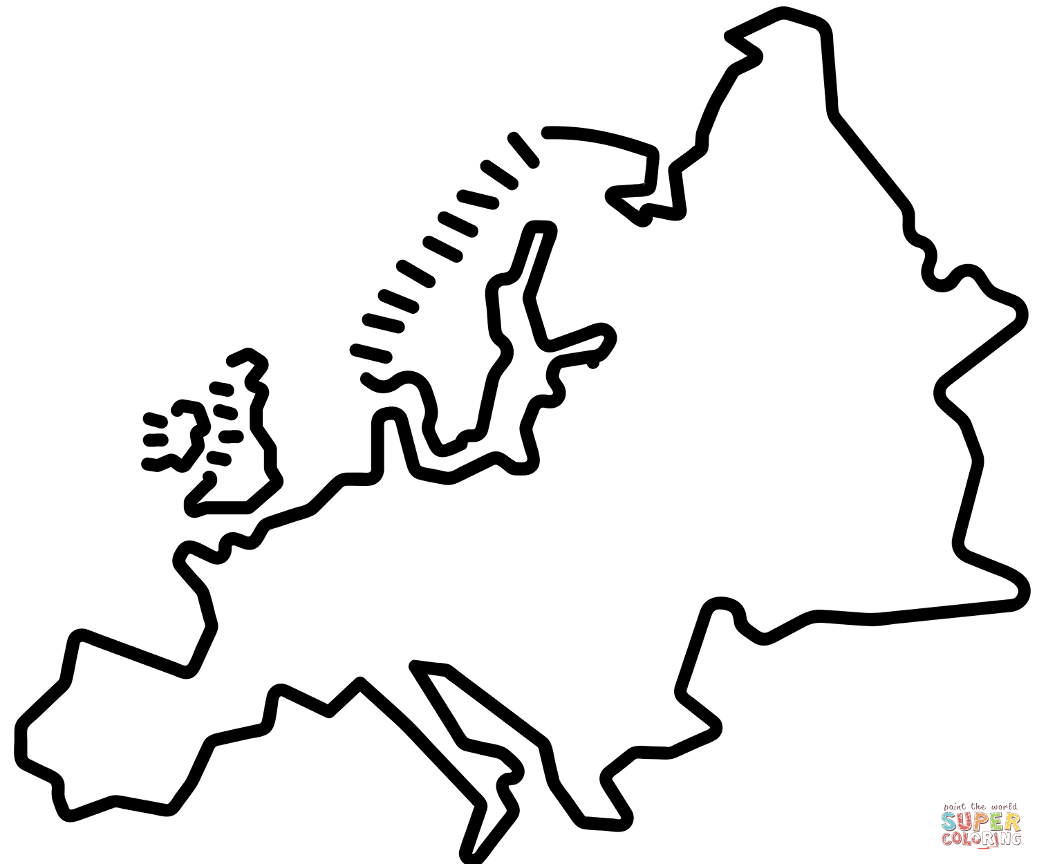 Europe map coloring page free printable coloring pages