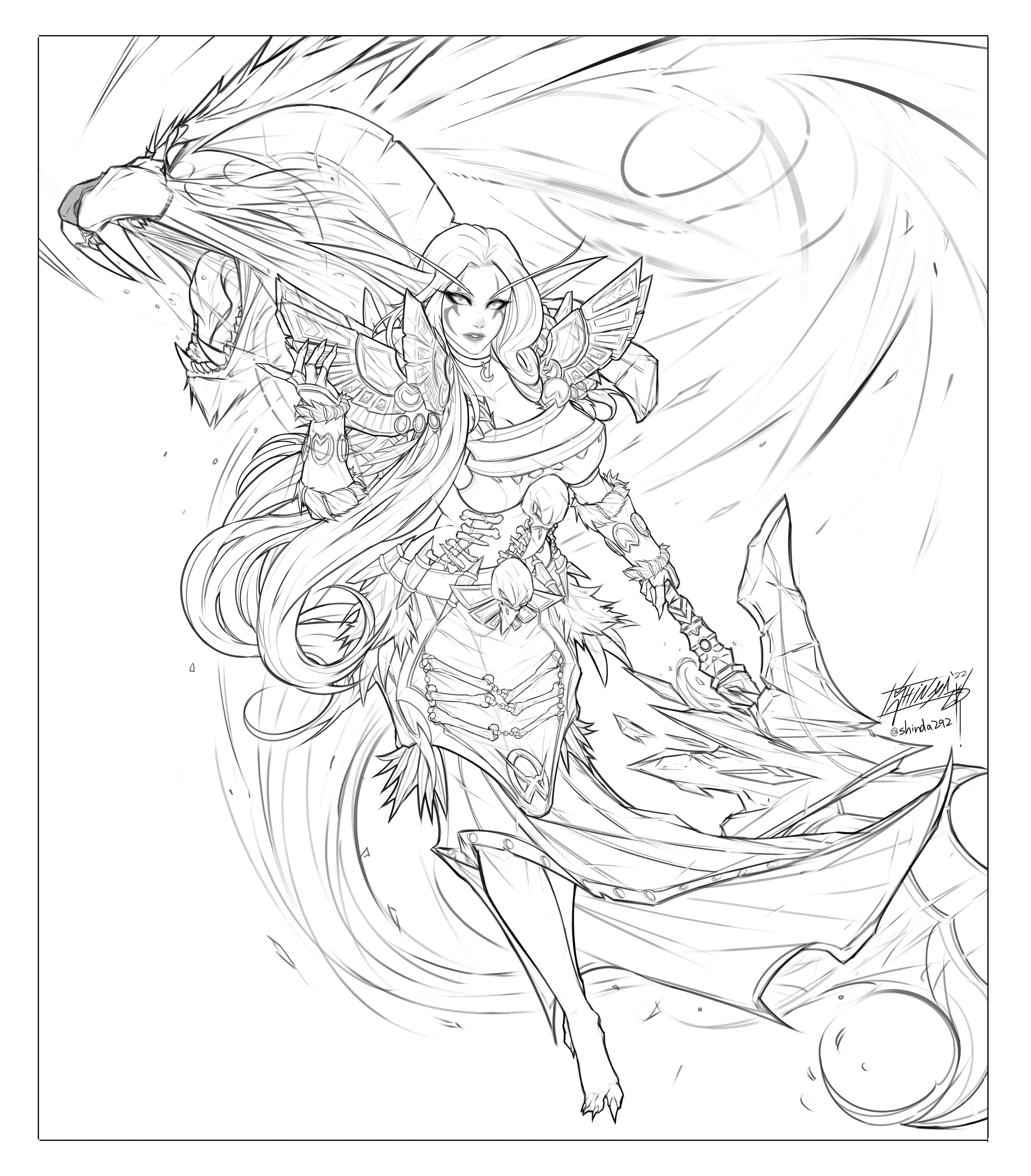 Oc fan art first time in exactly years im drawing warcraft again for others heres a piece i did of my friends night elf druid laellana hope you guys like it
