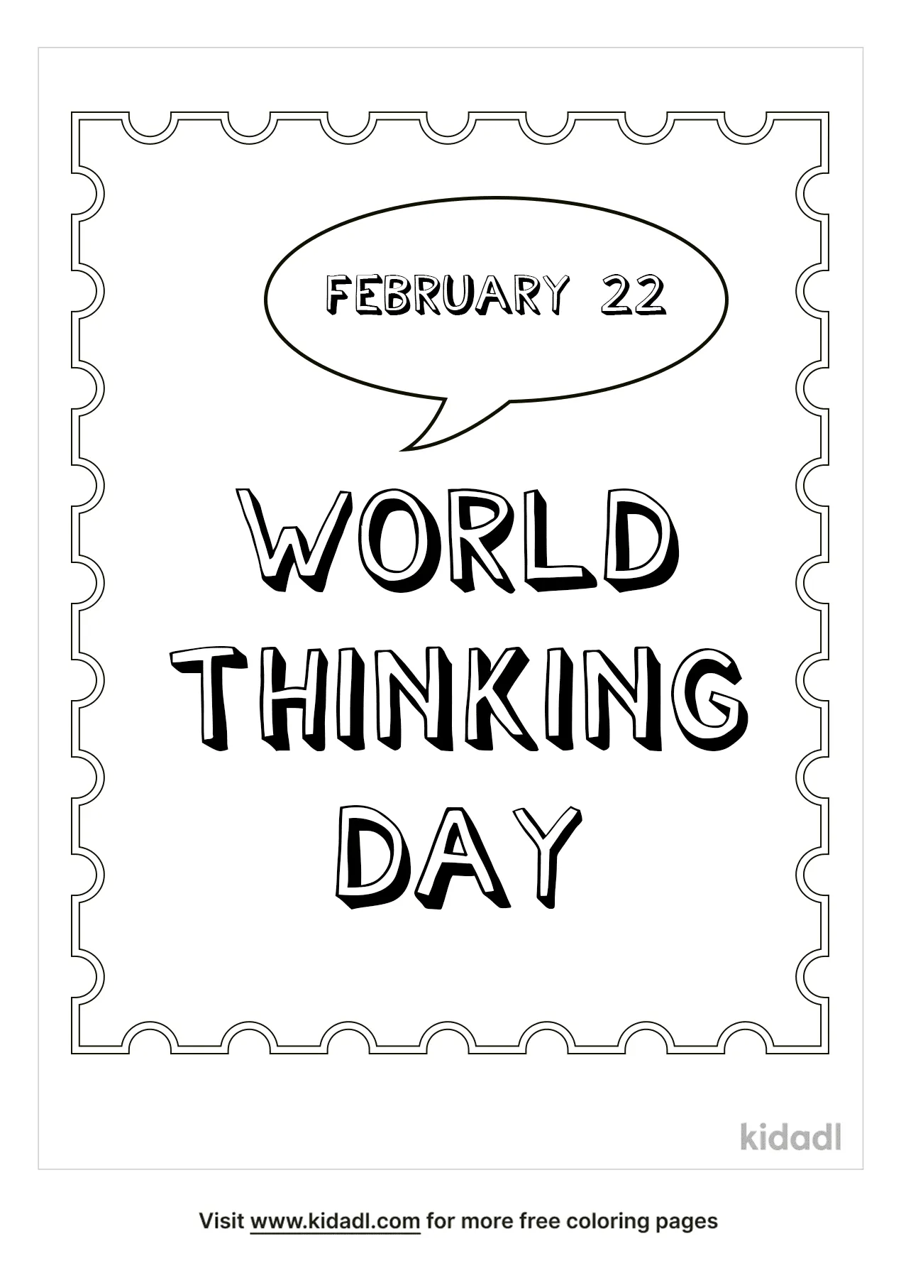 Free world thinking day coloring page coloring page printables