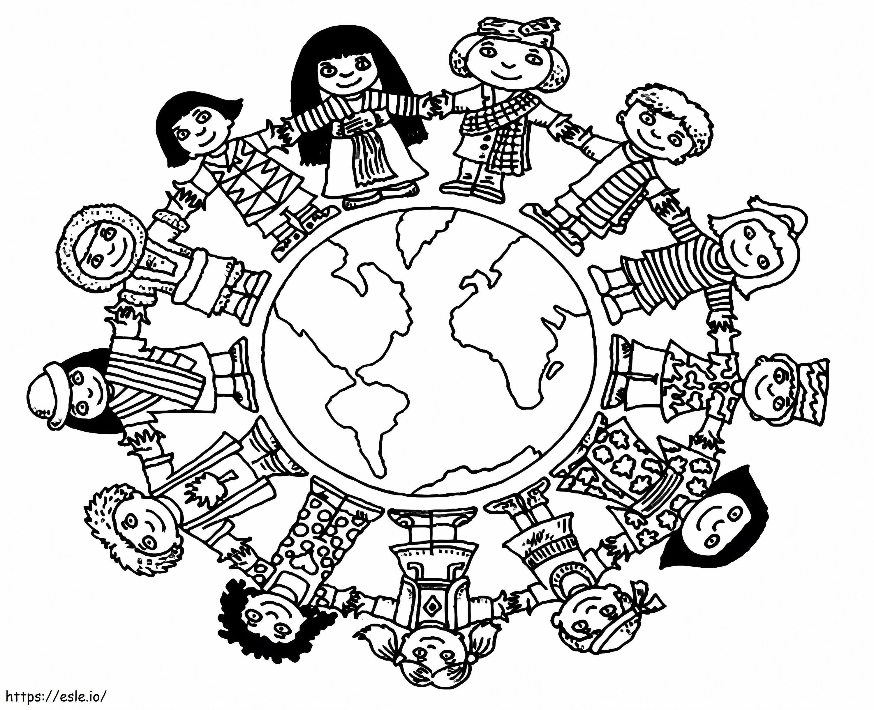 World thinking day to print coloring page