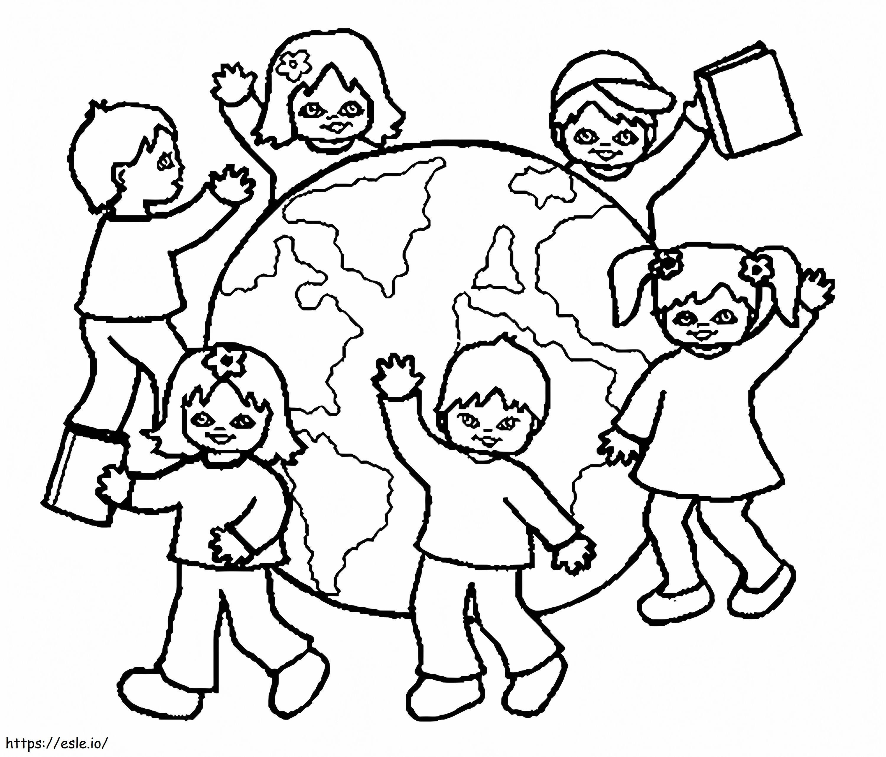 Print world thinking day coloring pafe coloring page