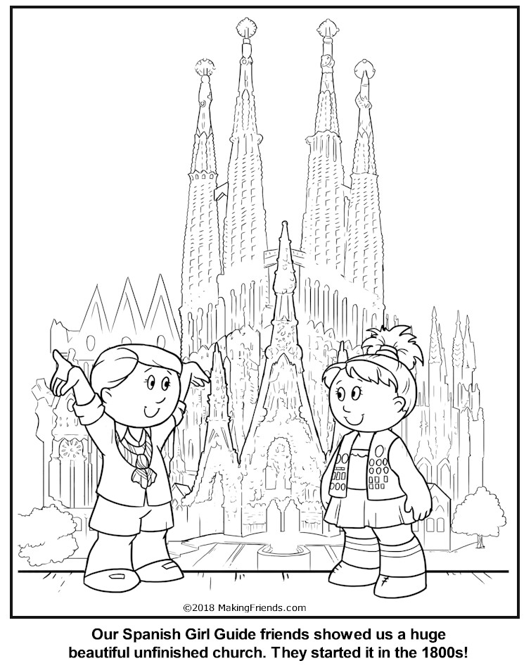 Spanish girl guide coloring page