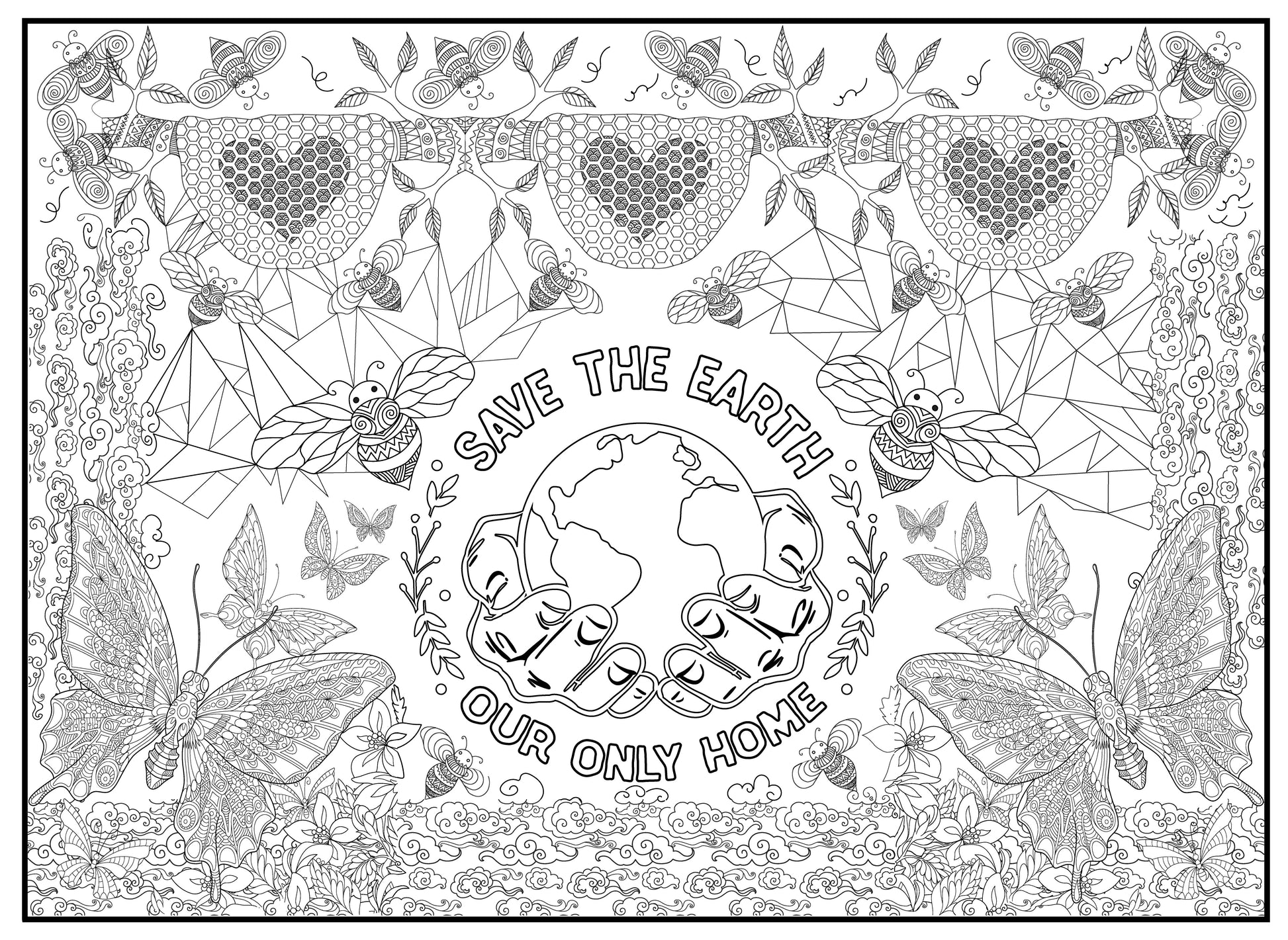Save the earth personalized giant coloring poster x â debbie lynn