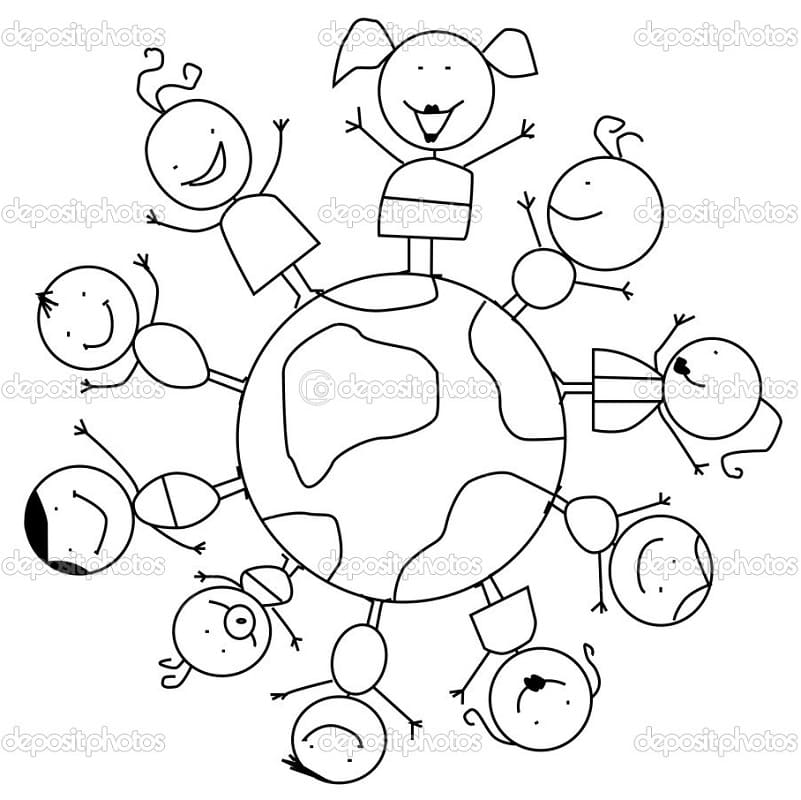 World thinking day printable fãrbung seite