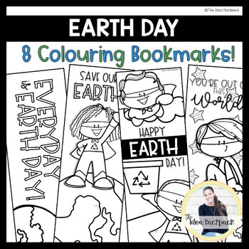 Earth day colouring bookmarks