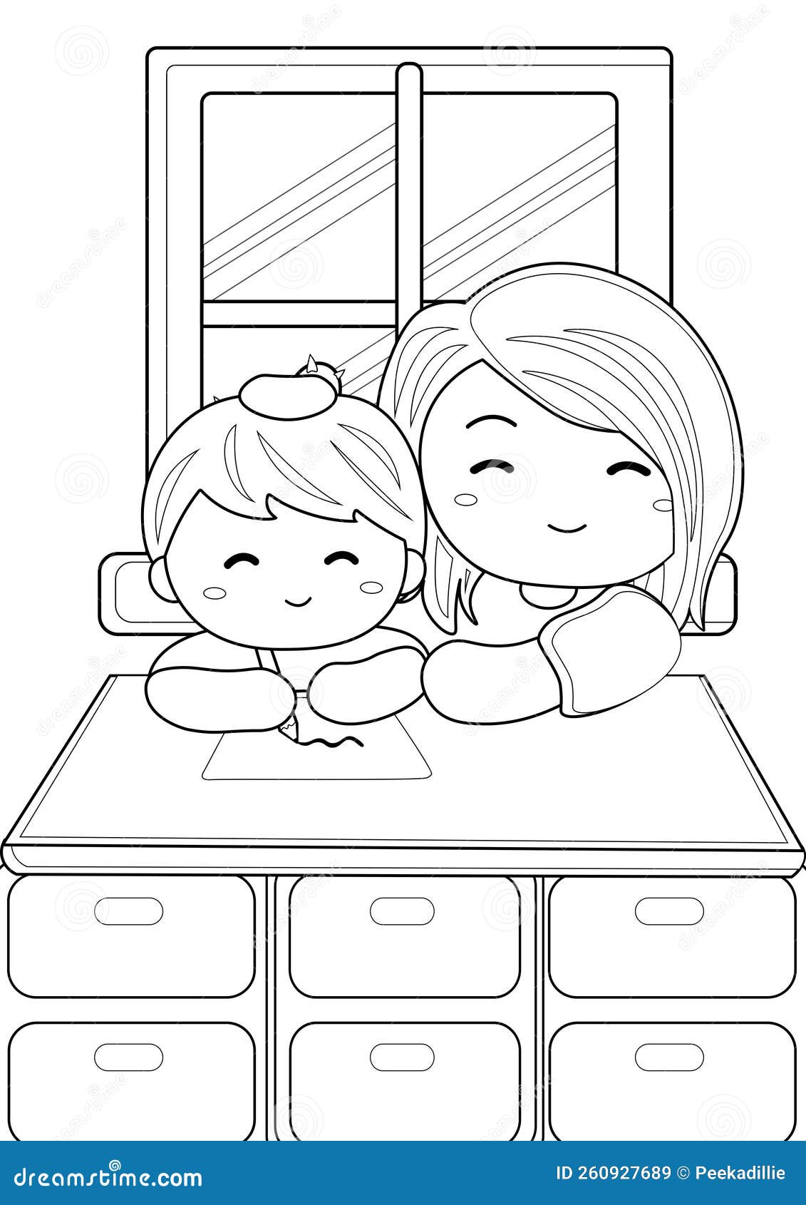 Mother s day love kids coloring pages a for kids and adult stock illustration