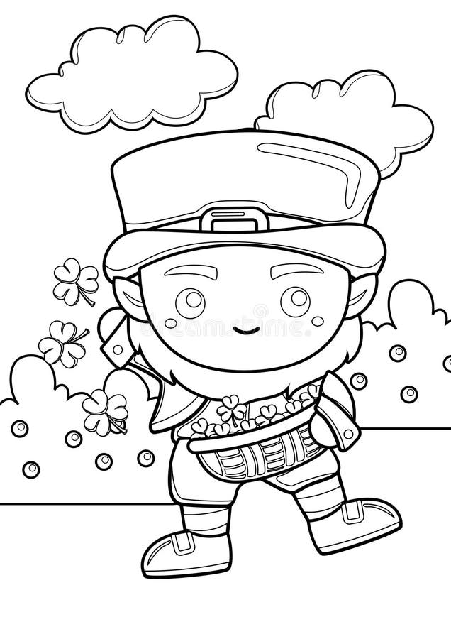 Saint patrick holiday celebration party coloring pages for kids and adult stock illustration