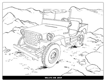 Jeep coloring page world war by art by tupa tpt