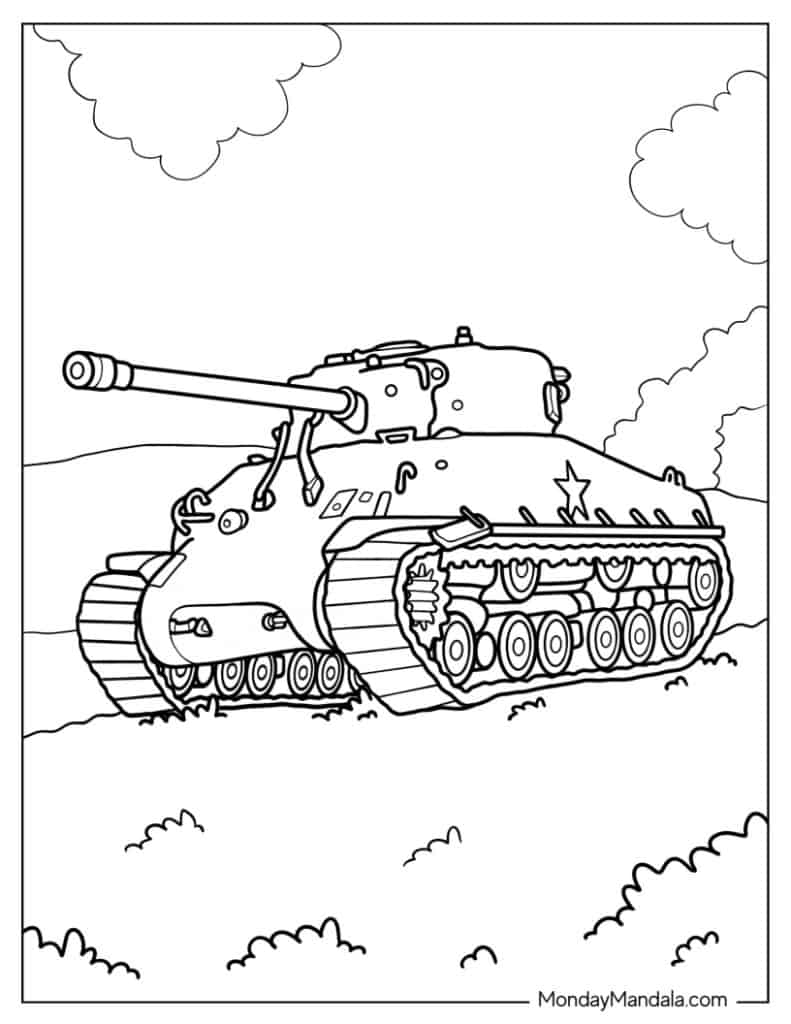 Tank coloring pages free pdf printables