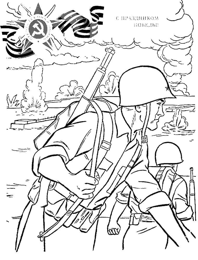 Online coloring pages coloring page soldiers victory day may download print coloring page