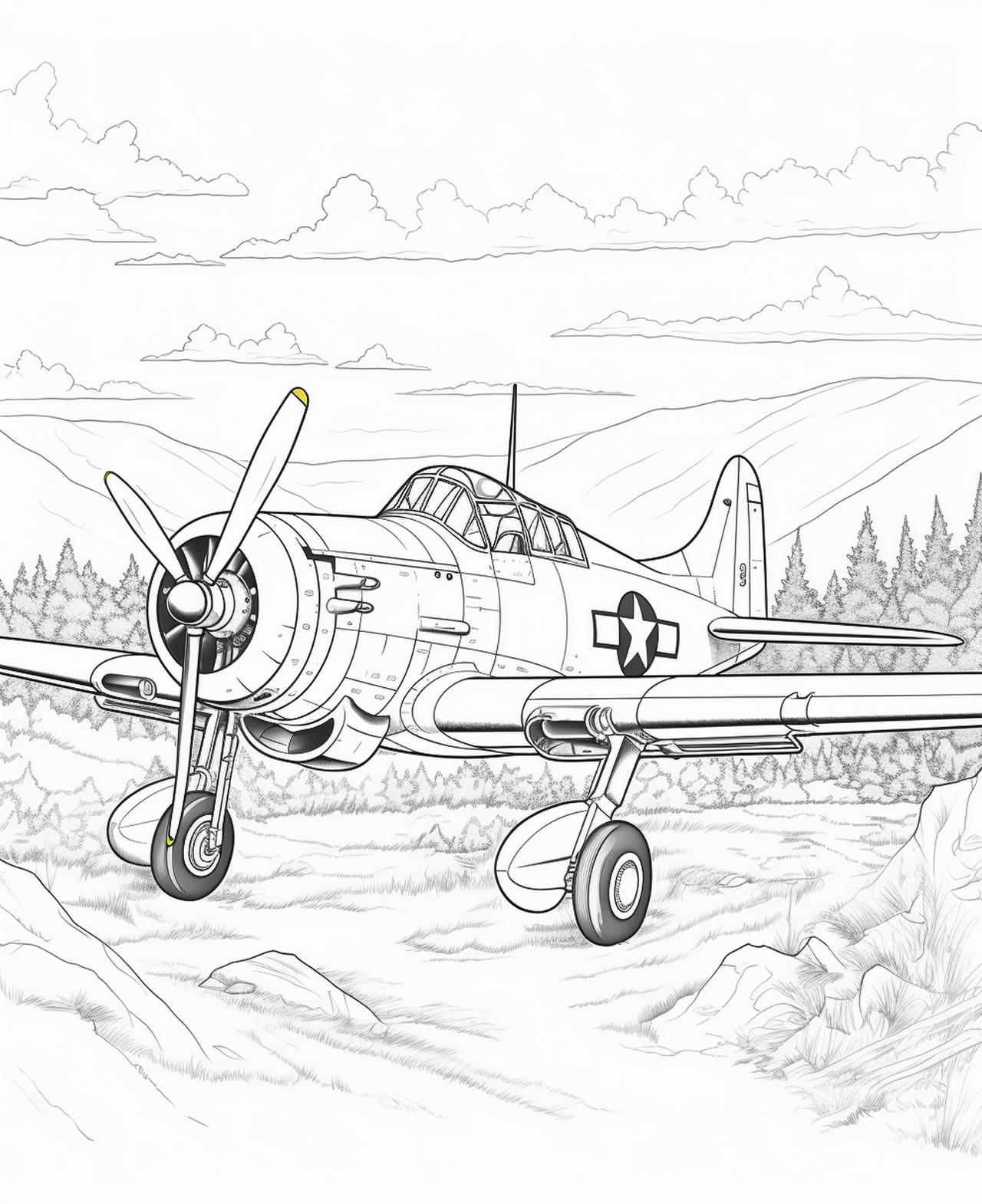 Vintage military aircraft coloring pages by coloringbooksart on