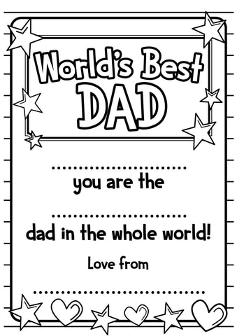 Fathers day louring pages to print