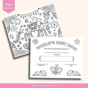 Mothers day certificate mothers day printable