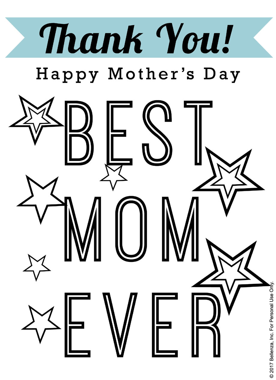 Best mom everâ printable mothers day coloring sheets