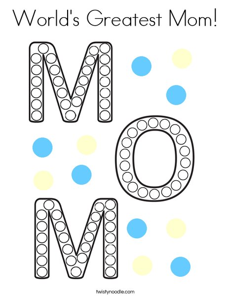 Worlds greatest mom coloring page