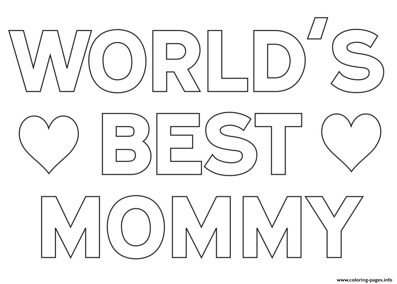 Worlds best mommy mom coloring page printable