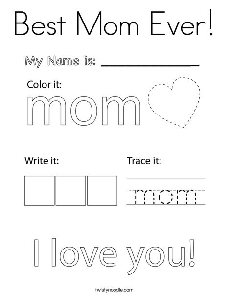 Best mom ever coloring page