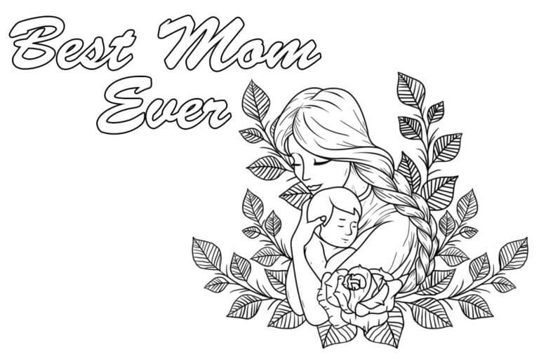 Best mother ever coloring page