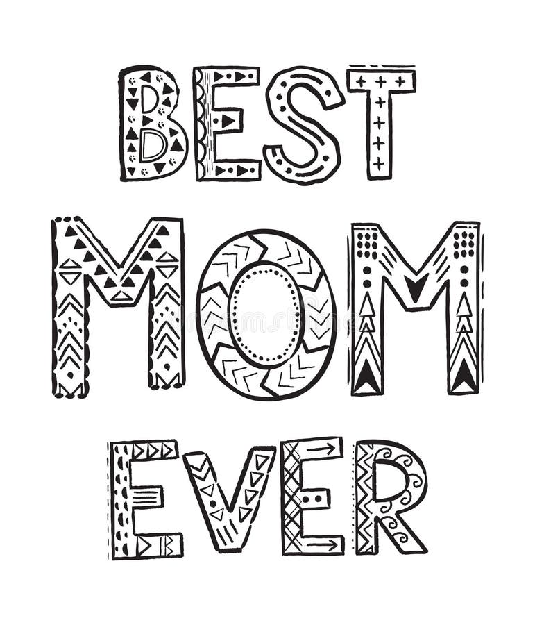 Best mom ever stock vector illustration of child celebration