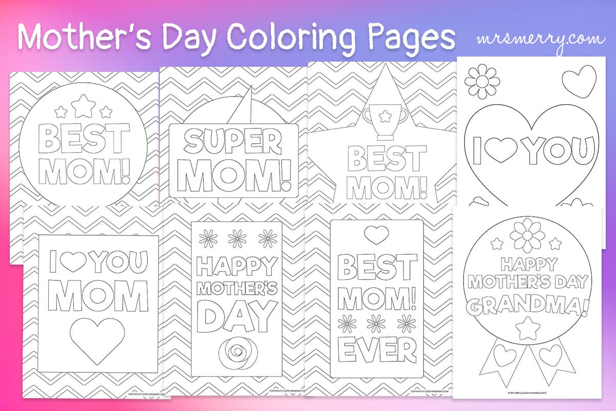 Mothers day coloring pages printable mrs merry