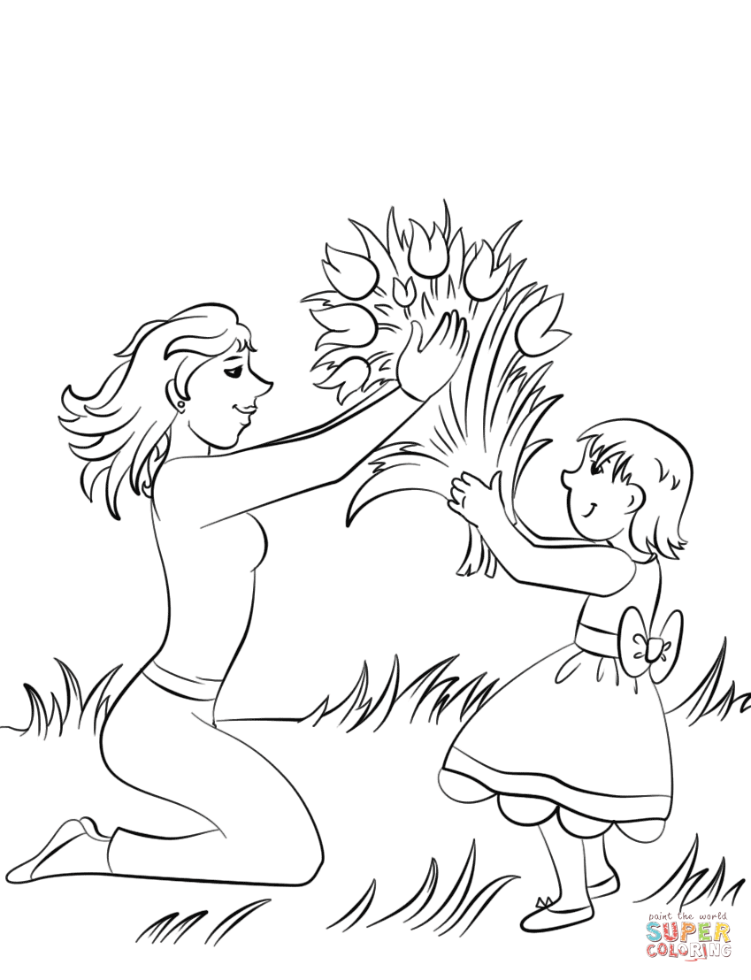 Flowers for the best mom in the world coloring page free printable coloring pages