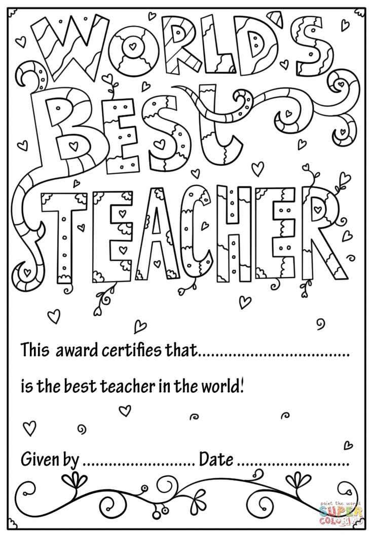 Worlds best teacher diploma coloring page free printable colâ teacher appreciation week printables teacher appreciation cards teacher appreciation printables