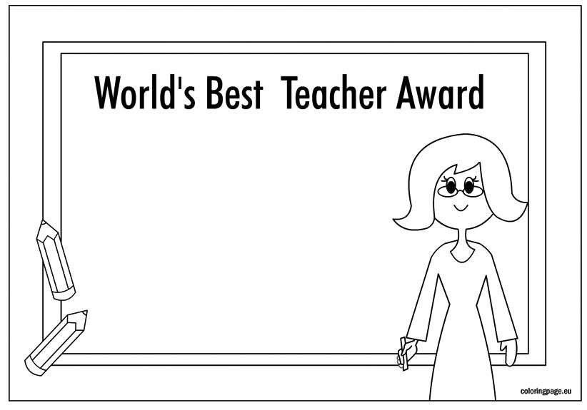 Worlds best teacher award coloring page teacher awards best teacher kindergarten math lesson plans