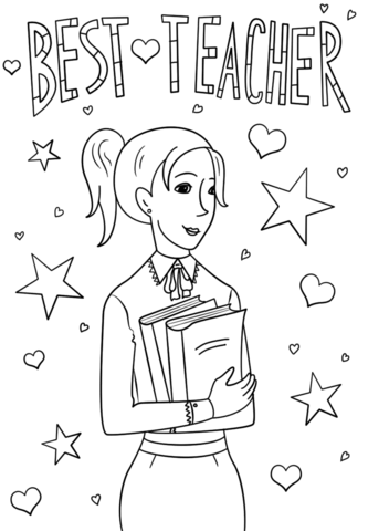 Best teacher coloring page free printable coloring pages