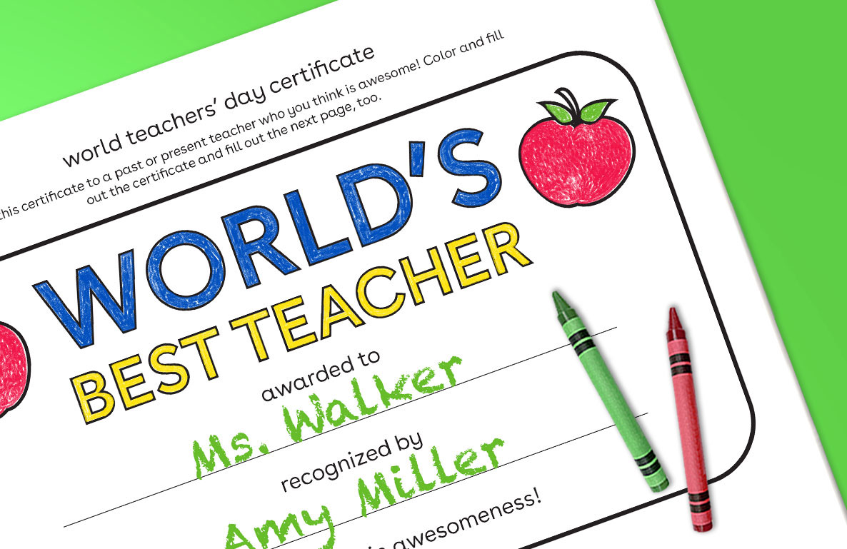 World teachers day certificate printable toys r us