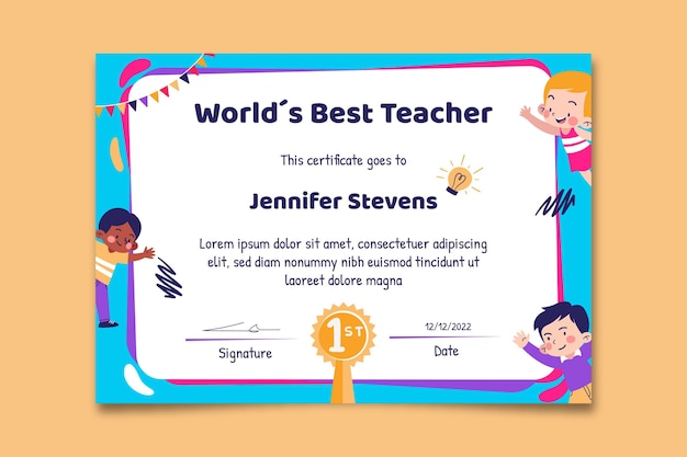 Appreciation certificate kids images
